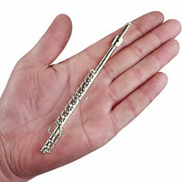 Miniature Flute Model Non Playable Silver Plated Flute Copy Realistic Design