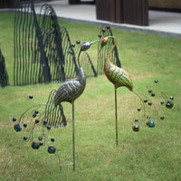 铁艺立体复古孔雀装饰花插庭院花园田园插件摆件园艺趣味园艺杂货
