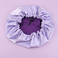 Hair Bonnet for Sleeping Women, Double Layer Satin Cap with Adjustable Wide Band Cover for Curly Protection