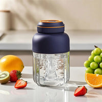Portable Blender with Two Lids USB Rechargeable Electric Juicer Cup Handheld