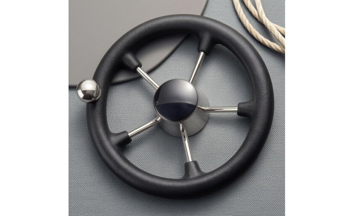 13-Inch Marine Steering Wheel Round Boat Steering Wheel Rust-Proof Long-Lasting