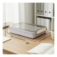 Files Storage Box Large Capacity Certificate Storage Container Clear Files Case for Students, Desktop, Bookshelf, Drawer