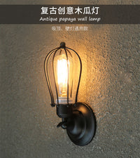 美式乡村工厂工业工程LOFT风格餐厅阳台过道走廊玄关爱迪生吸顶灯 黑色（带6W暖光 LED爱迪生灯泡）