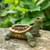 Turtle Planter Resin Planter with Shell Cavity Functional for Plant Lovers