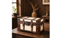 Wooden Storage Box Traditional Storage Chest with Hinged Lid Sturdy Box with Hinged Lid for Shelf Decor