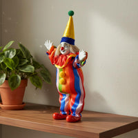 Classic Porcelain Clown Doll Unique Gift Idea Collectible Ceramic Clown Doll Adjustable Posing Flexible Fool Figurine for Collectors, Cafe Decor