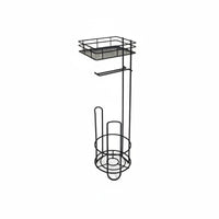 Toilet Roll Stand with Basket Floor-Standing Freestanding Bathroom Tissue Holder
