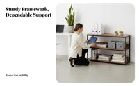 Multi-Tier Floor Shelf Large Capacity Shelving Single-Tier Space-Saving Exposed Design for Fromice Workers, Householders