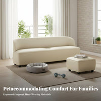Deep-Seat Lounge Sofa Modern Minimalist Design Dual-Color Loveseat Abrasion-Resistant-Resistant High-Resilience Padding