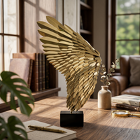 Wing Sculpture Modern Sculpture with Base Gold for Entryway, Interior Designers