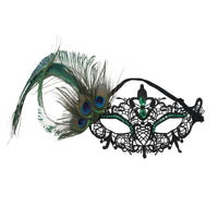 Venetian Masquerade Mask with Feather Black Lace Masquerade Mask Elastic Comfortable for Women, Photo Session