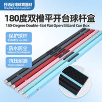 180-Degree Double-Slot Flat-Open Billiard Cue Case, Aluminum Alloy, for American Pool, Cross-Border