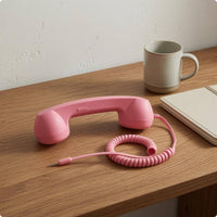 Retro Phone Handset Curved Shape 3.5mm Phone Handset Molded Plastic