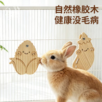 兔子橡胶木啃咬木片磨牙板解闷解压磨爪板发泄玩具龙猫豚鼠木质