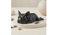 Reclining Canine Figure Statue Matte Finish Desktop Dog Decor Hollow Top