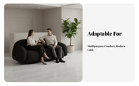 space-saving Size billowShaped Couch Mid-century ModernMid-century Modern-era Modern Design Sofa Skingentle Fabric Loveseat Curved rearrest for Apartment Dwellers, Business Owners, Homeowners, Small Spaces, Reception Area, Bedroom, Dormitory