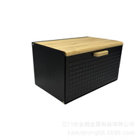 跨境货源方形竹盖面包收纳箱大号烘焙掀盖厨房整理盒现货批发