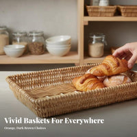 Round Woven Platter adaptable Storage Basket Lightweight for Cafe Owners