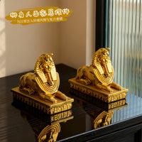 黄金狮身人面像雕塑创意桌面摆件古埃及工艺品办公室书房装饰品