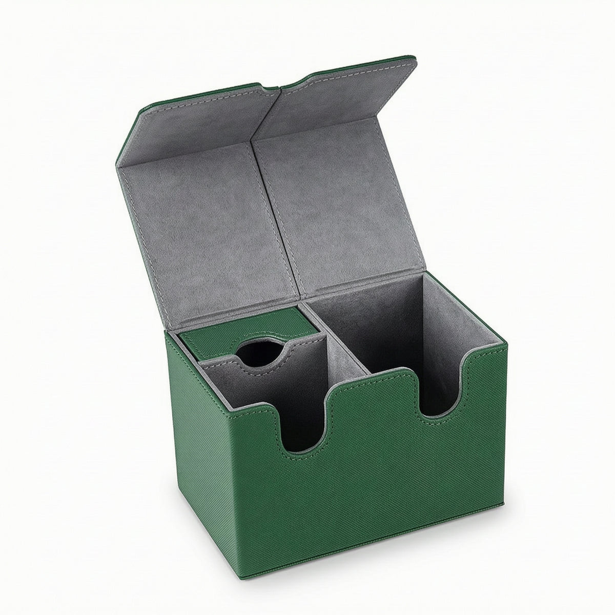 Divided Deck Box with Closure Secure Card Storage Box Textured Trading Card Case Two-Tone for Collectors, Travel