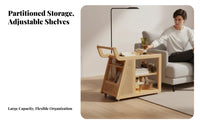 2-Tier Rolling Trolley Vintage design Side Table adaptable Use for Renters, Hosts