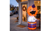 Outdoor Halloween Inflatable Pumpkin Ghost Inflate Halloween Inflatable Ghost Lighted Yard Decoration Illuminated for Lawn, Porch, Haunted House