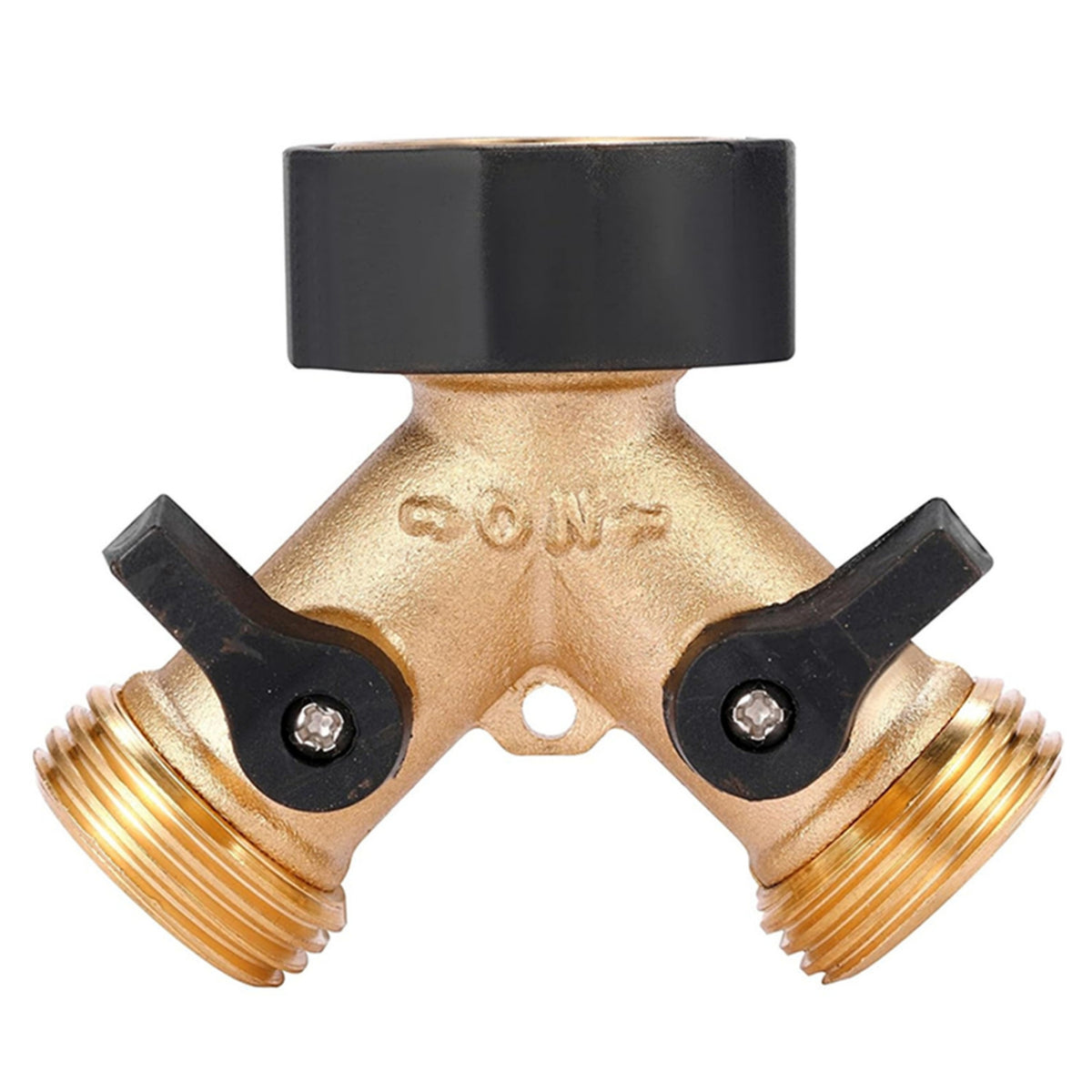 Y-Splitter with Handles Brass Y Valve Threaded for Lawn Watering, Homeowners