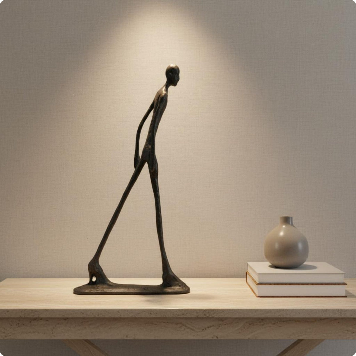 2 Pieces Modern Metal Person Decor Cast Iron House Decoration Living Room Accent