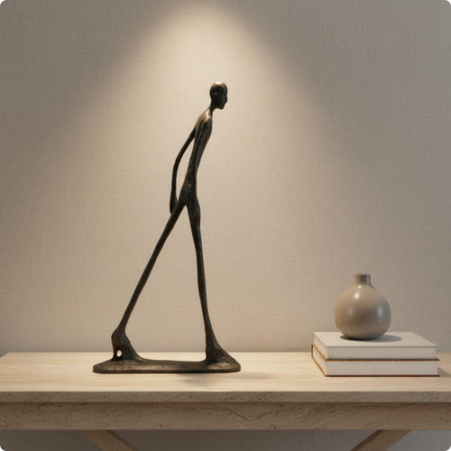 2 Pieces Modern Metal Person Decor Cast Iron House Decoration Living Room Accent