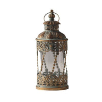 Decorative Candle Lantern Openwork Metal Home Decor Warm Luminous Effect