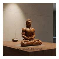 Ebony Wood Carved Buddha Creative Design Wooden Sculpture Unique Gift for Office