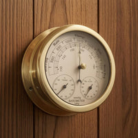 3 in 1 Meteorological Instrument Polished Round Thermometer Hygrometer Pointer Indicators Weather Prediction Meter