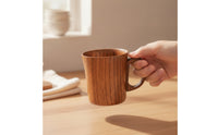 Wooden Cup with Handle Wooden Mug with Handle Wood-Grain for Kitchen, Tabletop