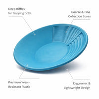 Panning Kit Gold Washing Sieveing Use, Lightweight Portable Gold Washing Pan, Pa #variant:Sky Blue
