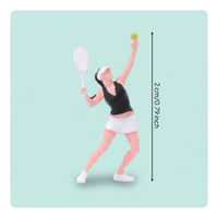 Tennis Mini Figures Scene Display Hand Painted Tennis Couple for Hobbyists