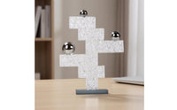 Geometric Sculpture with Mirrored Base Sleek Geometric Abstract Sculpture Elegant Tabletop Ornament for Reception Area