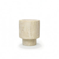 Travertine Vase Elegant Sculptural Vase Small for Coffee Table, Shelf, Desk