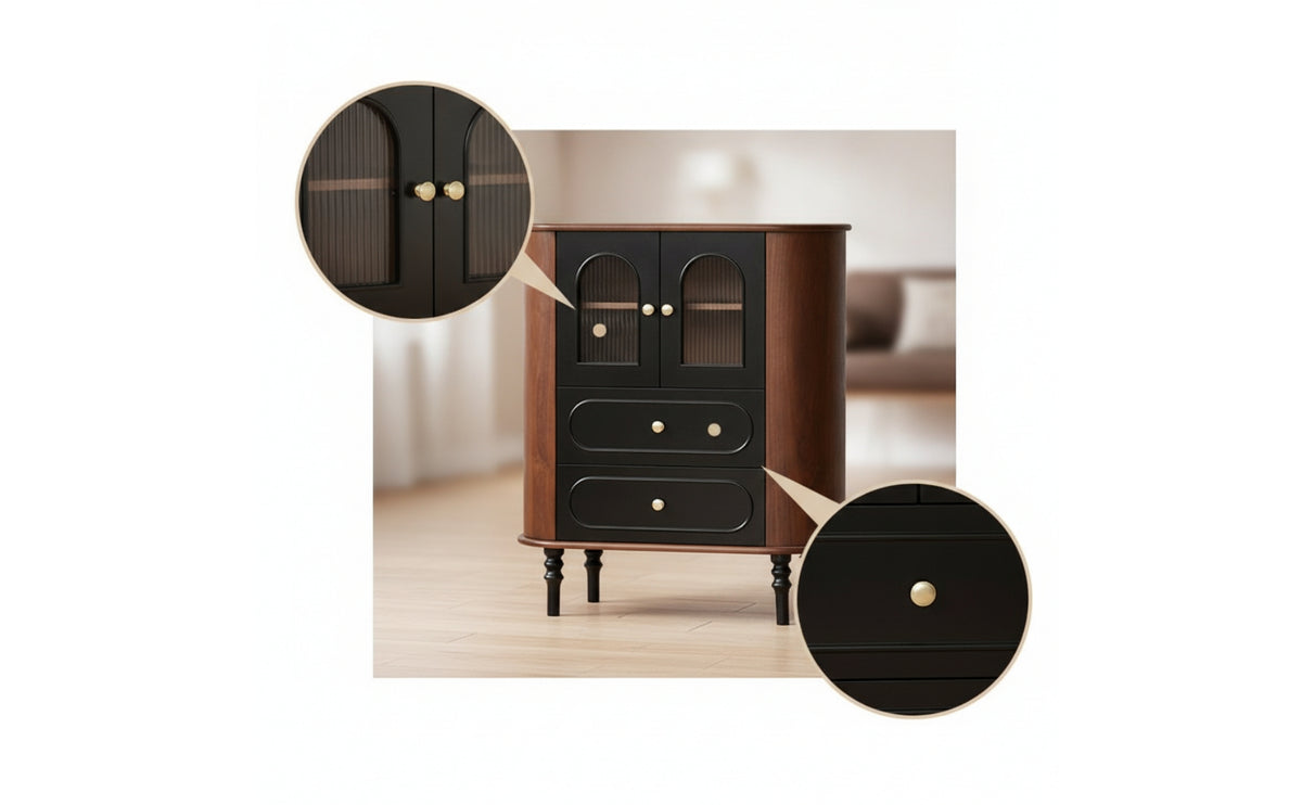 Fully Assembled TV Cabinet with Glass Doors Stylish TV Cabinet Elegant Media Console Stable for Living Room