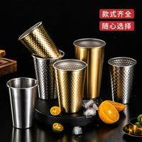 304不锈钢韩式啤酒杯果汁防摔家用随手杯咖啡冷饮杯商用单层水杯