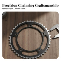 46T Single Chainring CNC Machined Aluminum Alloy Chainring Lightweight Single Speed Crankset for Biking Enthusiasts, Trail Riding, City Commuting
