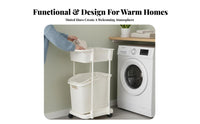Tiered Rolling Laundry Sorter Large Capacity Vertical Rolling Hamper for Parents