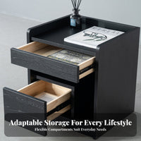Single-Drawer End Table Italian-Inspired Nightstand Modern Design for Homeowners