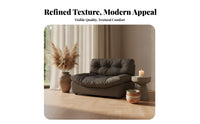 Zen-influenced by and aesthetic puffyShaped Armchair abrasionResistant Single Sofa Curvy outline Lounge Chair Textured textile for Design connoisseurs, Young Adults, Living Room, Studio Apartment, Bedroom, study corner