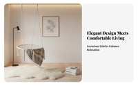 Tassel Hanging Chair Boho & Design Tasseled Macrame Lounger Relaxing Suspended Seating for Home Decorators, Readers, Balcony, Living Room, Bedroom