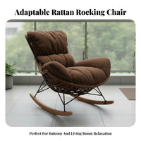 Wicker Rocking Chair Vintage design Oversized oval rocking chair Leisure Design for Porch