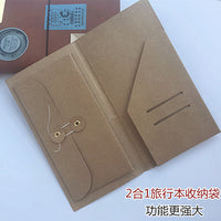 Vintage Kraft Paper 2-in-1 Travel Notebook with Storage Pouch for Journaling