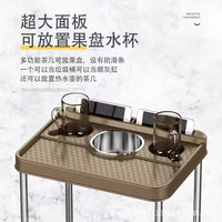 麻将机高档茶几棋牌室茶水架麻将桌角旁边小茶几水杯架多用烟灰缸