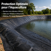 50m Black HDPE Tarpaulin, Anti-Infiltration PEHD Geomembrane Waterproofing Membrane for Outdoor Ponds, Pools and Water Tanks, UV Resistant