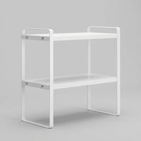 2-Tier Desktop Book Organizer, Desk Storage Shelf with Metal Frame for Students, Multi File for Office, Tabletop Rack