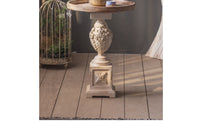 Vintage Round Side Table Distressed French Style Side Raised Edge Table rims Home Furniture